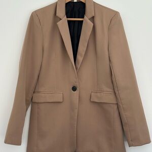 Beige Oversized Blazer – Women’s Lightweight Layering Jacket (Size XS, Fits S/M)
